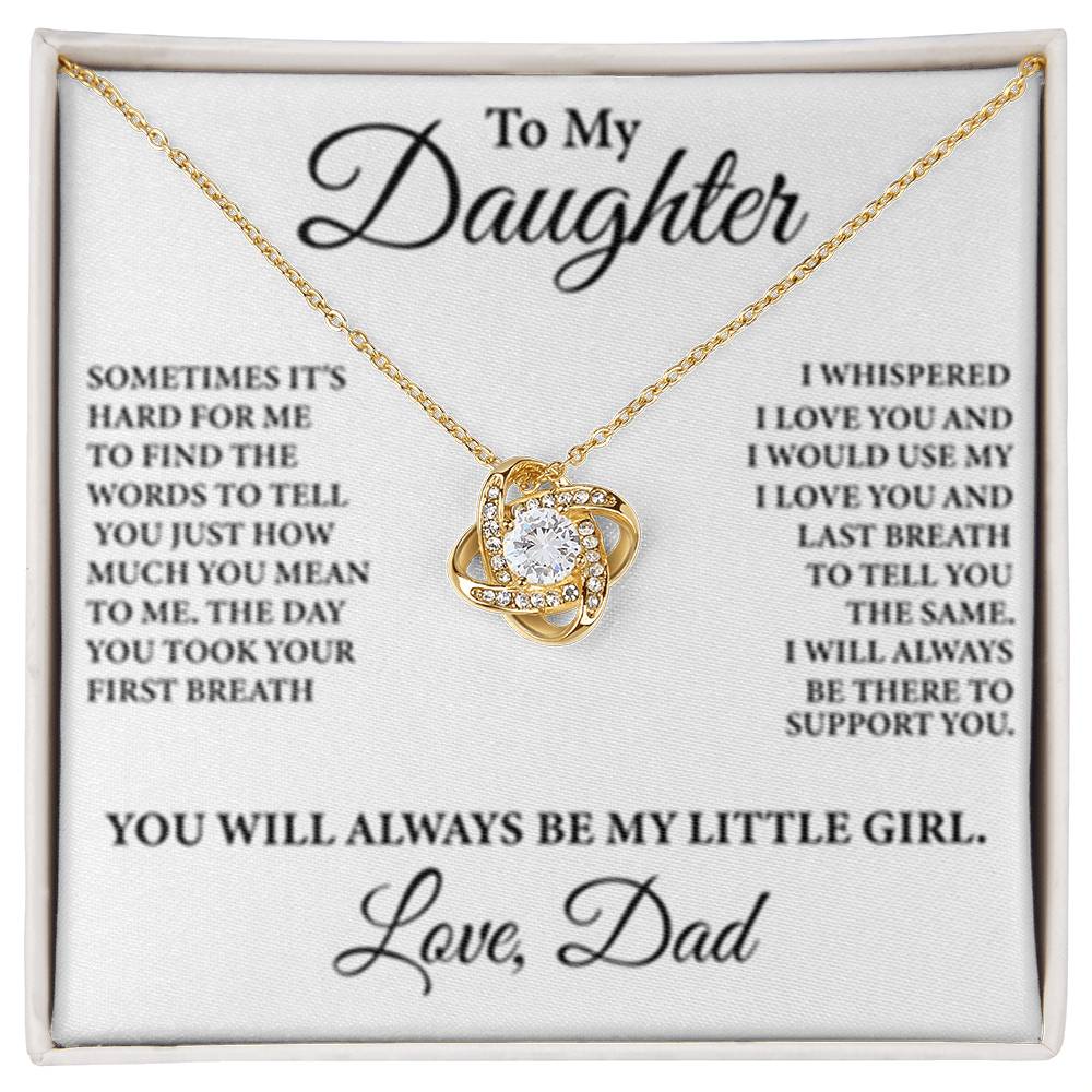 To My Daughter - Love Knot Necklace