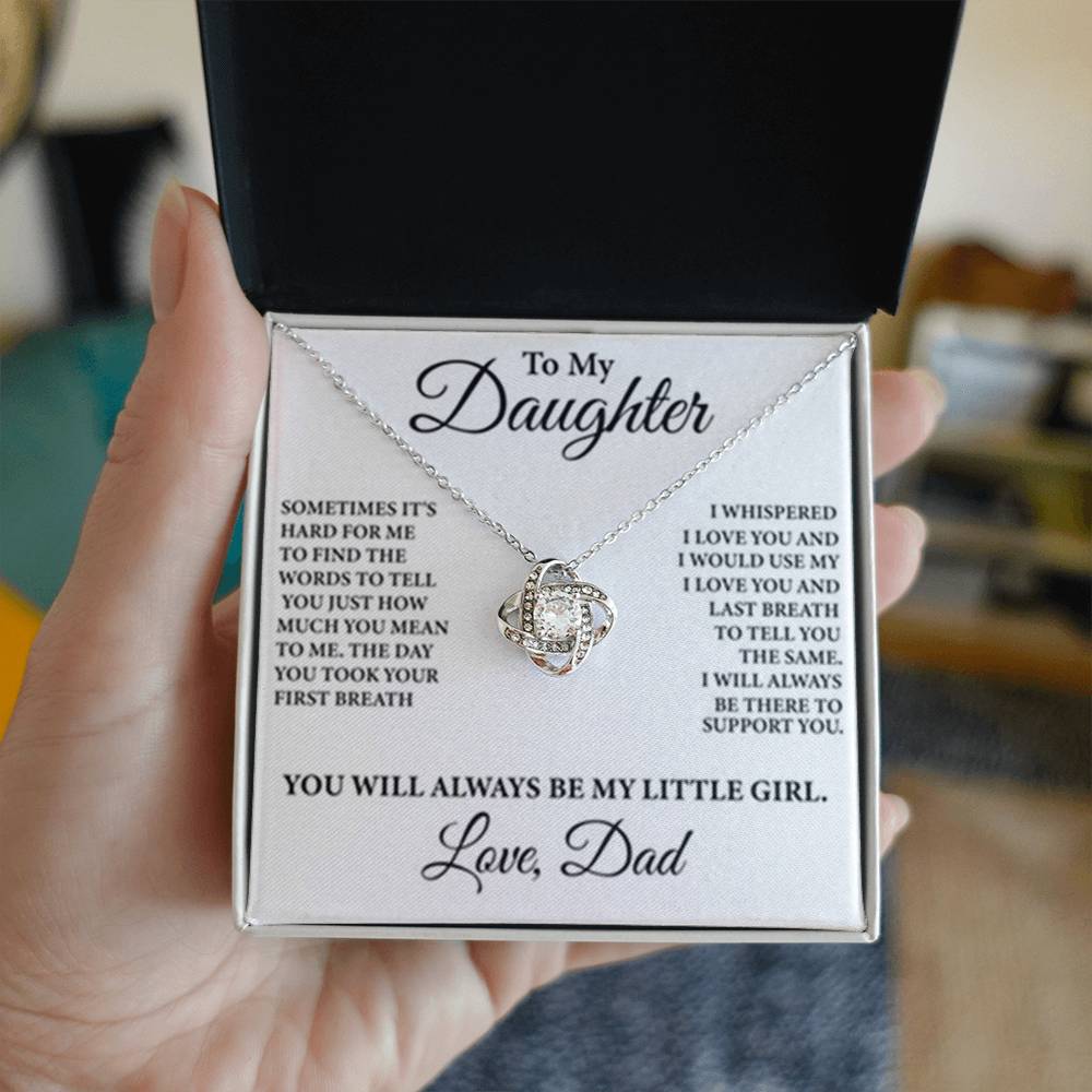 To My Daughter - Love Knot Necklace