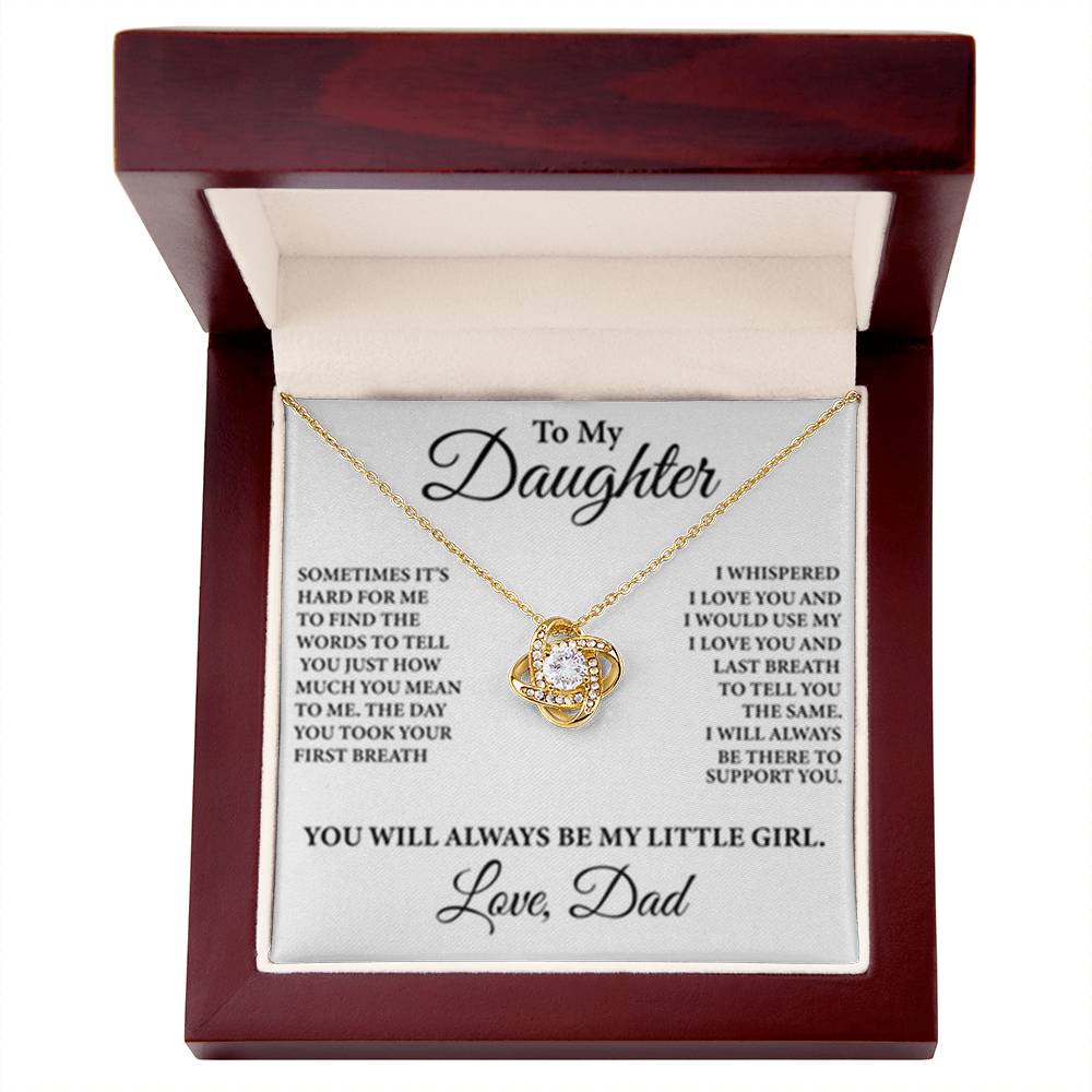 To My Daughter - Love Knot Necklace