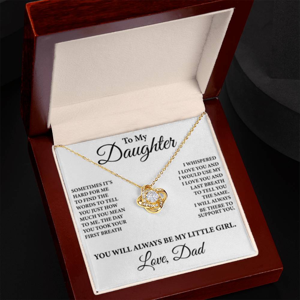 To My Daughter - Love Knot Necklace