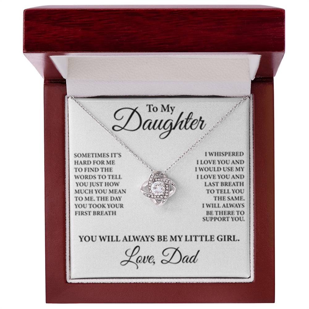 To My Daughter - Love Knot Necklace