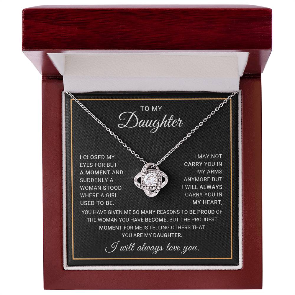 To My Daughter - Gift for Daughter - Love Knot Necklace