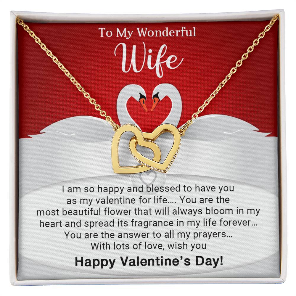 To My Wife - Valentines gift - Interlocking Hearts Necklace