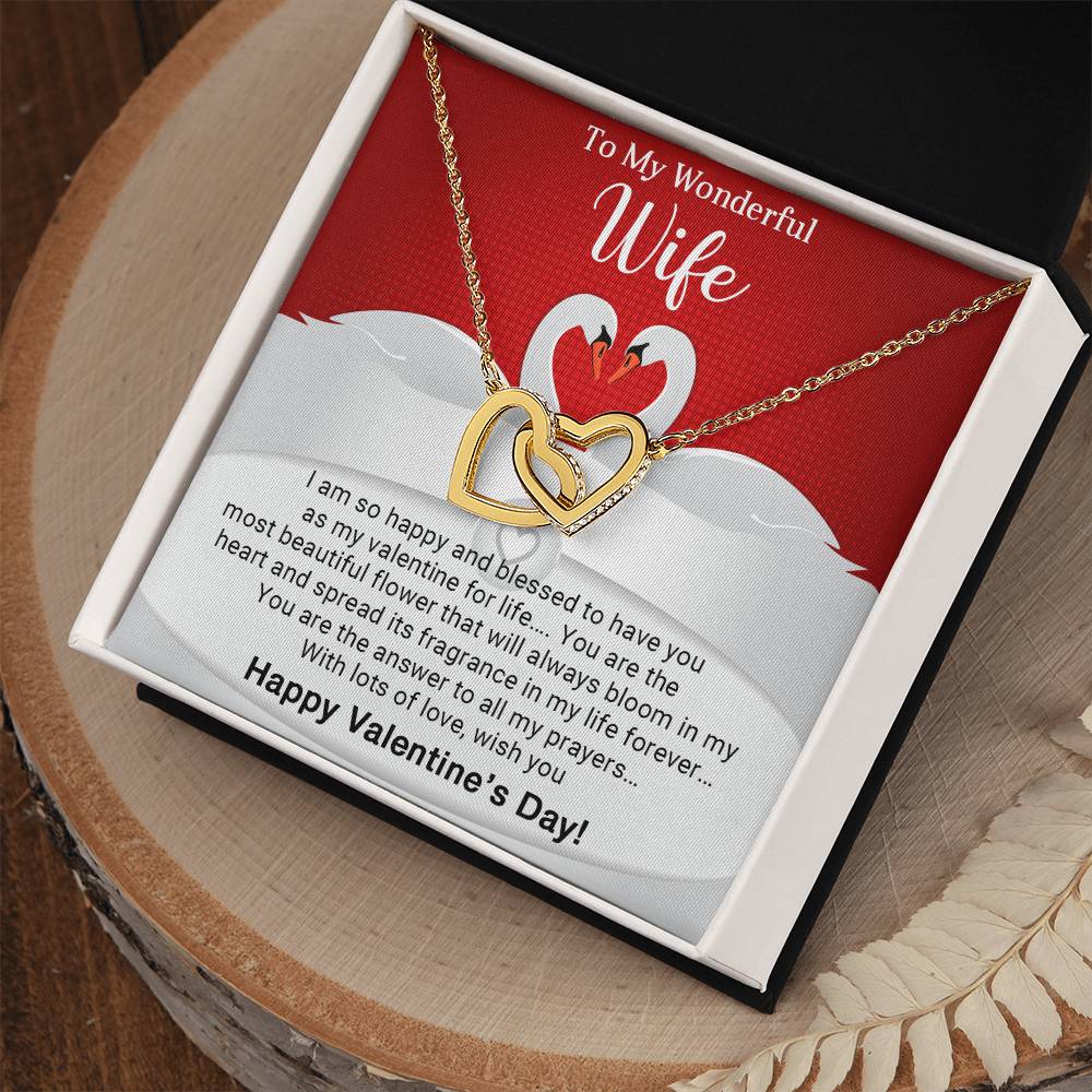 To My Wife - Valentines gift - Interlocking Hearts Necklace
