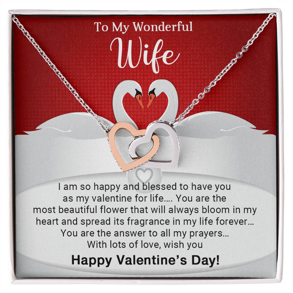 To My Wife - Valentines gift - Interlocking Hearts Necklace