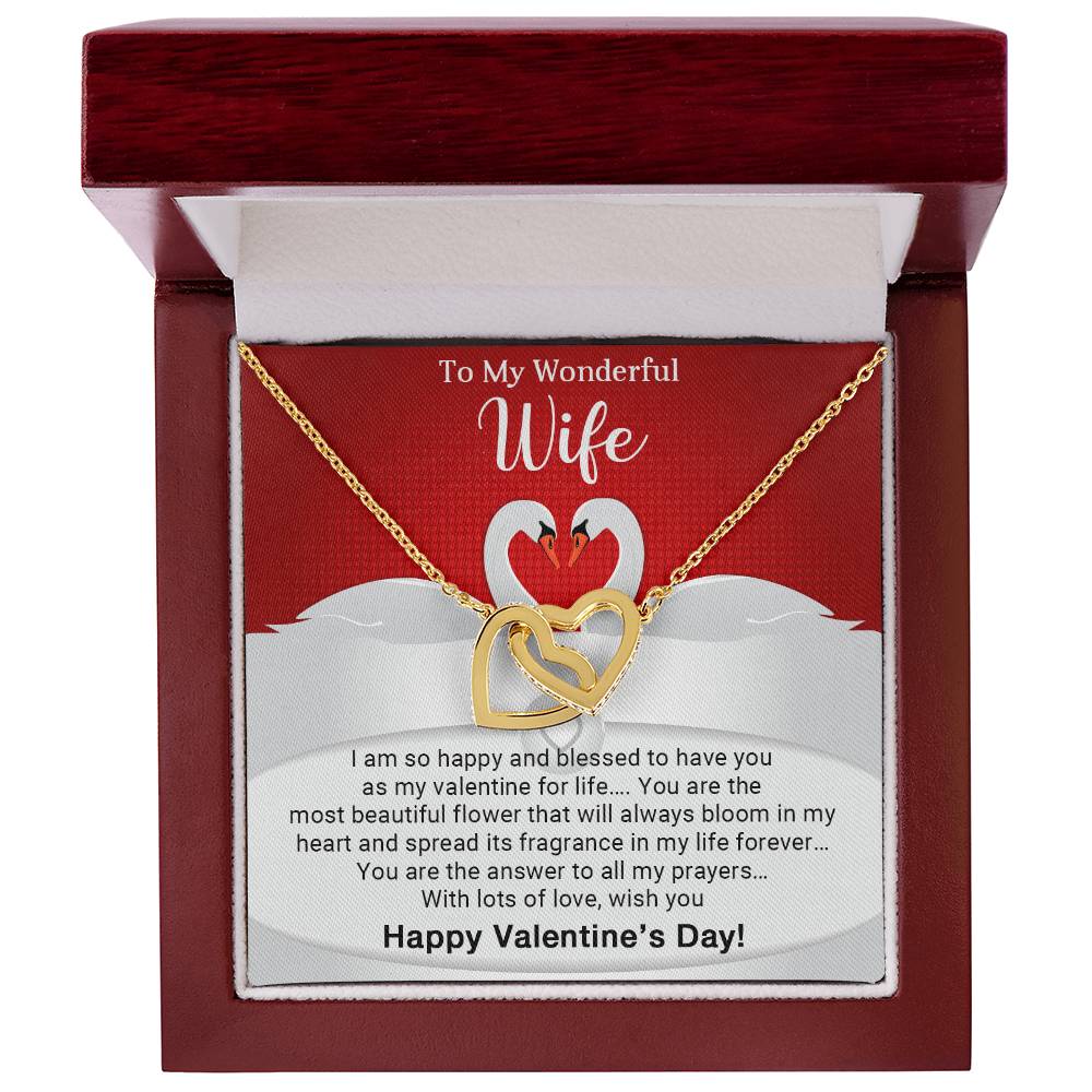 To My Wife - Valentines gift - Interlocking Hearts Necklace