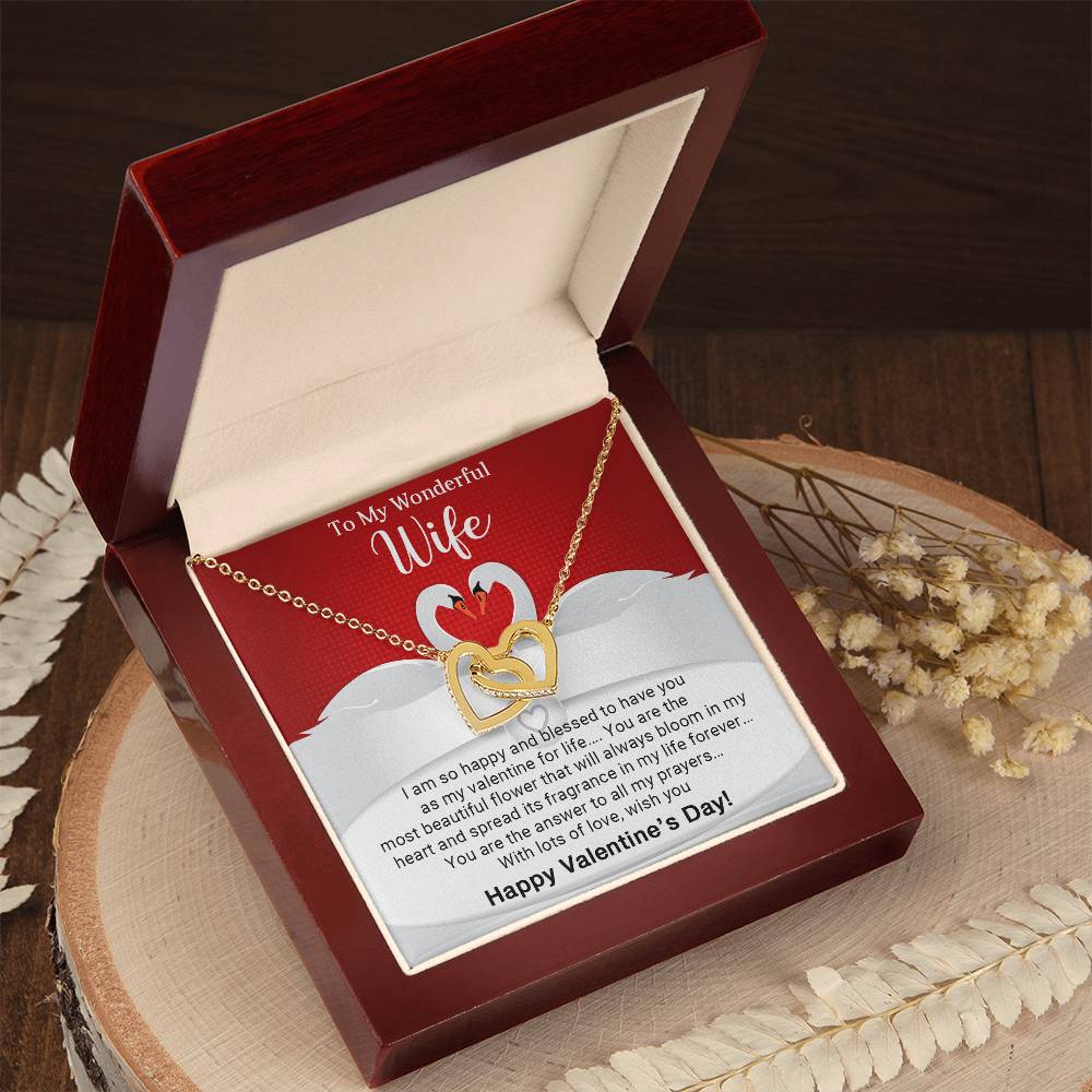 To My Wife - Valentines gift - Interlocking Hearts Necklace