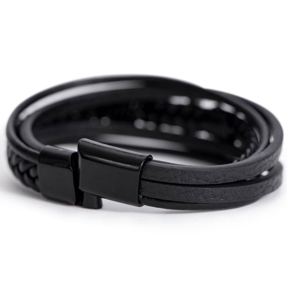 To My Grandson - Best Halloween Gift - Men's Cross Bracelet