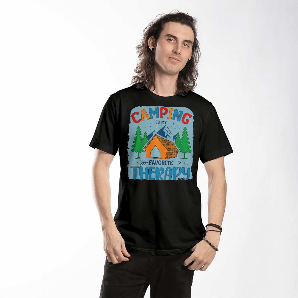 Camping is my favorite therapy - T-Shirt