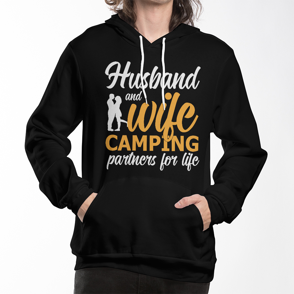 Husband & Wife Camping Partners for Life - Pullover Hoodie