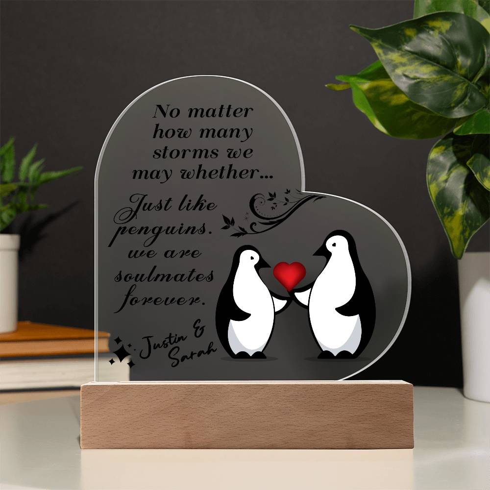 No Matter How Many Storms We May Whether - Valentine's Day Best Gift For - Acrylic Heart Plaque