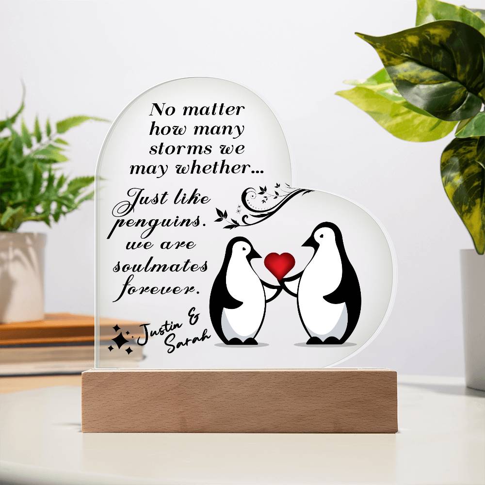 No Matter How Many Storms We May Whether - Valentine's Day Best Gift For - Acrylic Heart Plaque