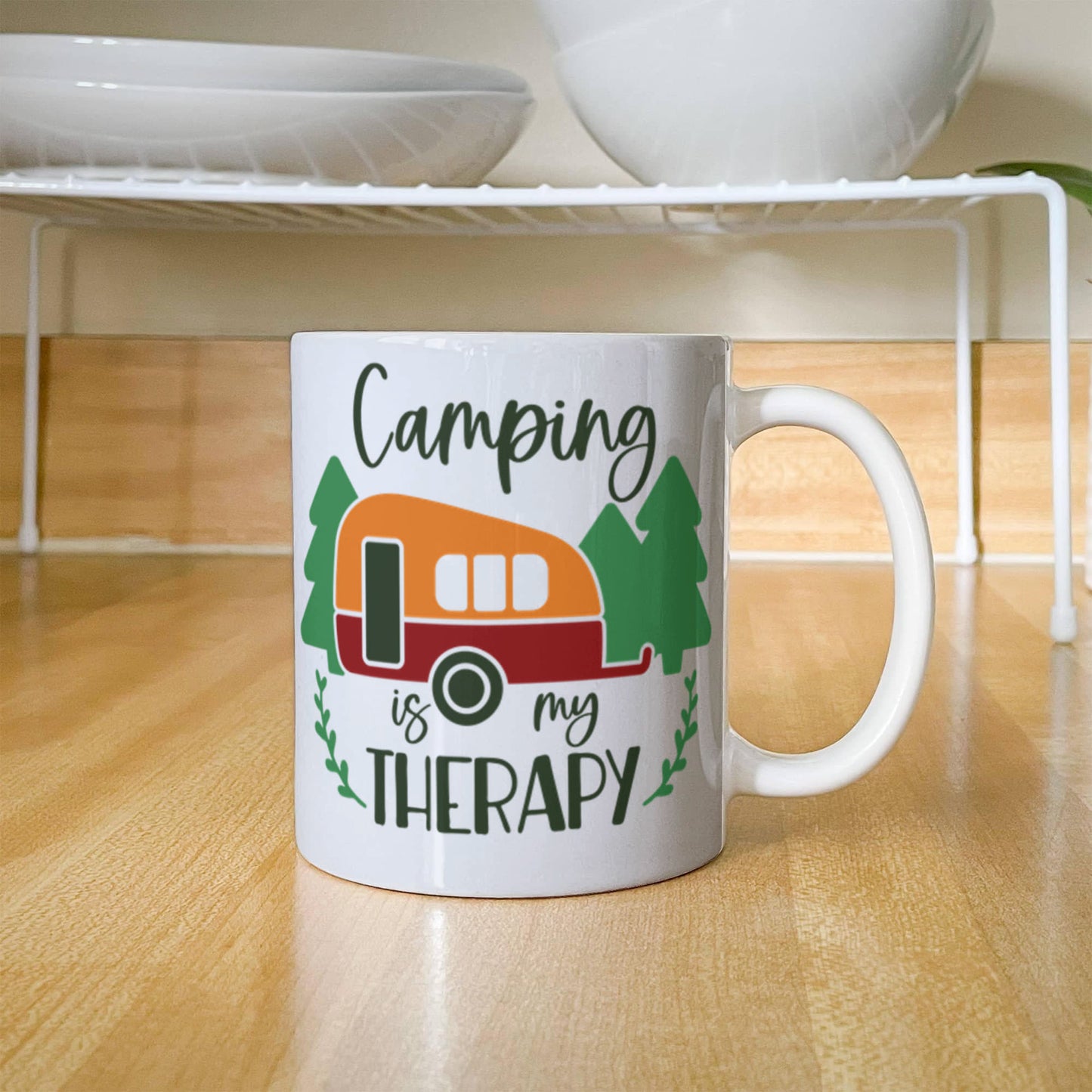 New Camping is my Therapy - White Ceramic Mug Multiple Variants