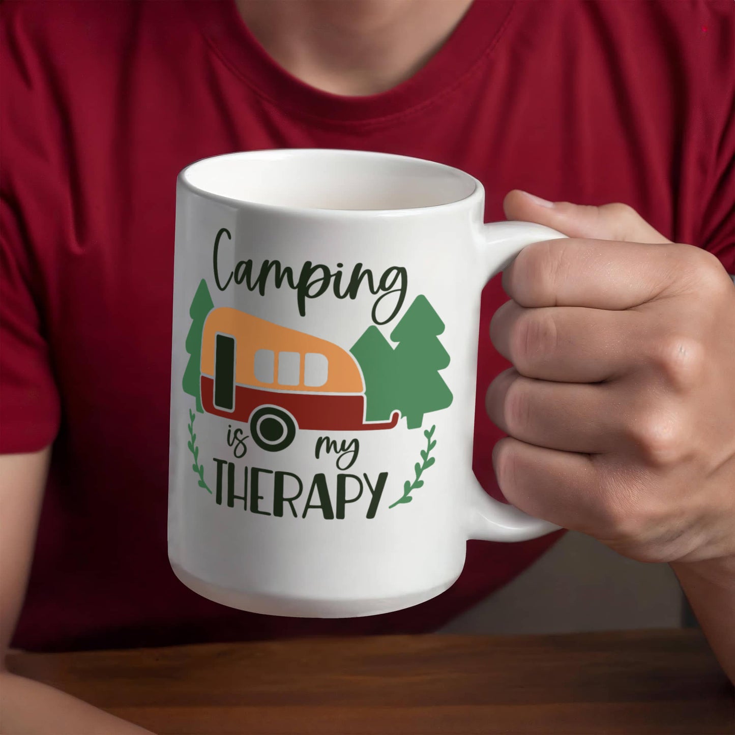 New Camping is my Therapy - White Ceramic Mug Multiple Variants
