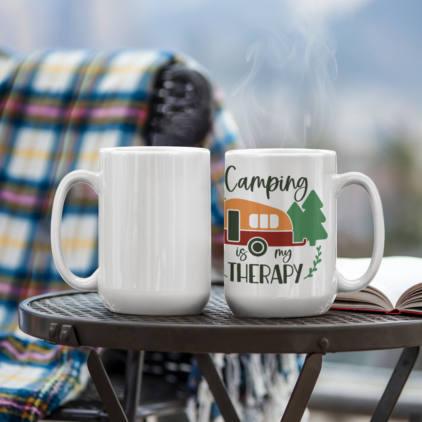 New Camping is my Therapy - White Ceramic Mug Multiple Variants