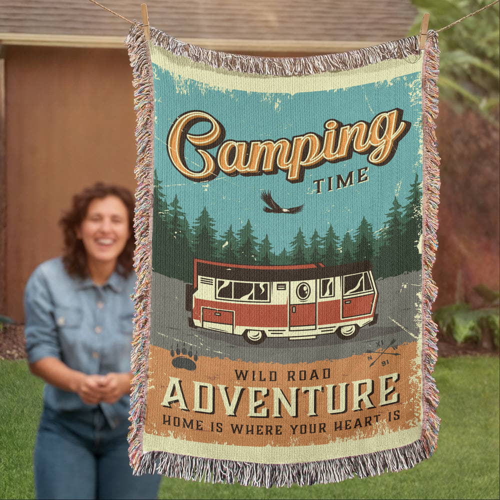 New Camping Blanket - Artwork Heirloom Woven Blanket