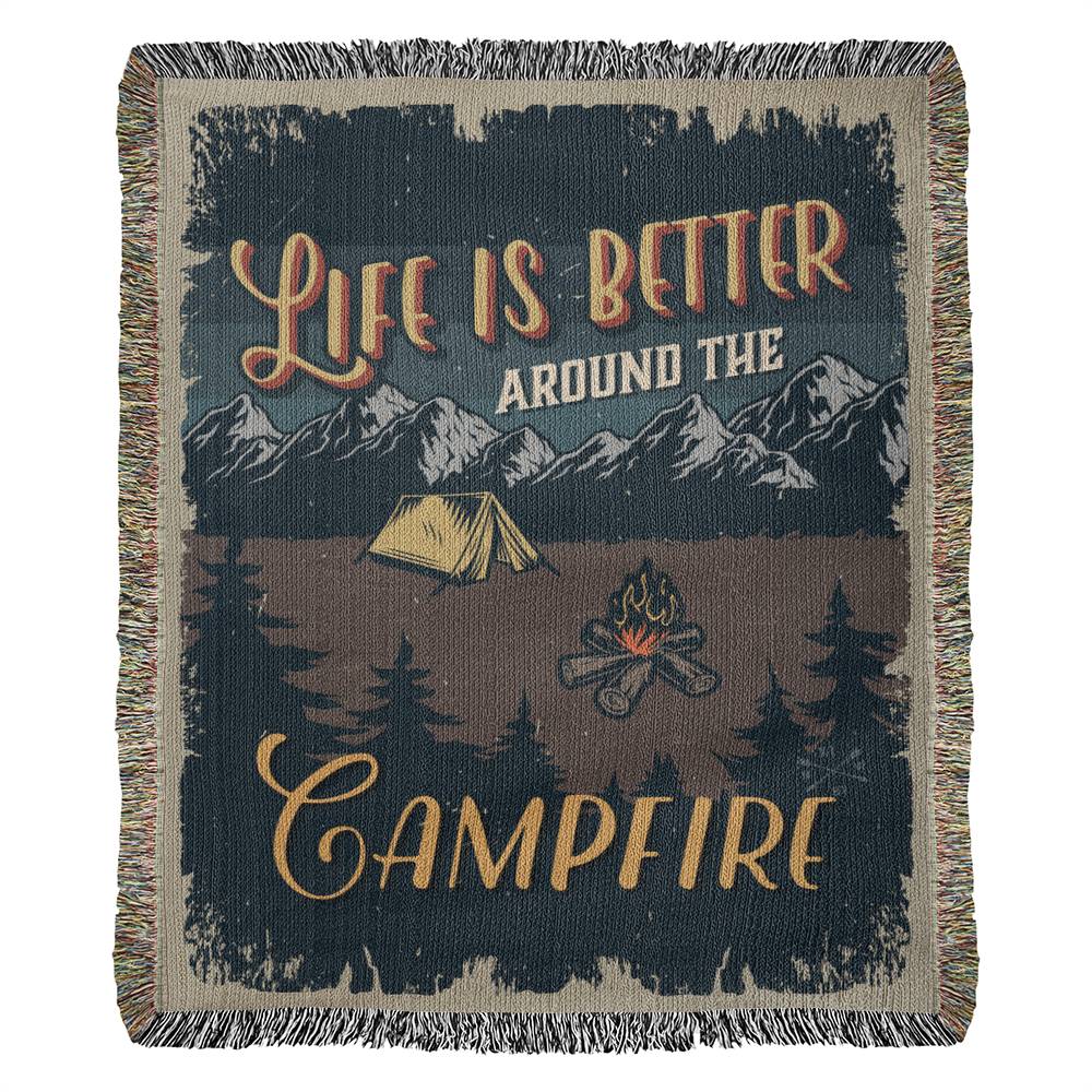 Life is better - Camping Blanket - Artwork Heirloom Woven Blanket (Portrait)