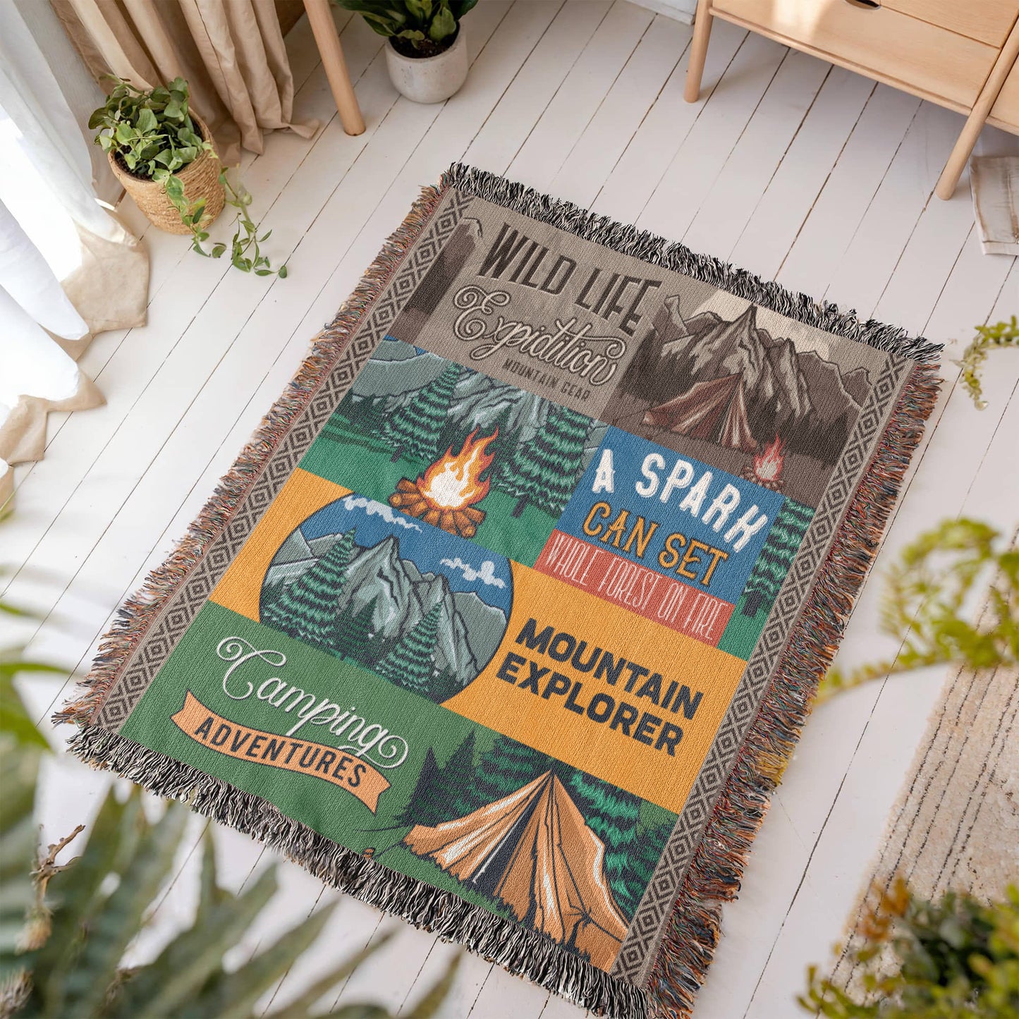 New Camping Blanket - Artwork Heirloom Woven Blanket (Portrait)
