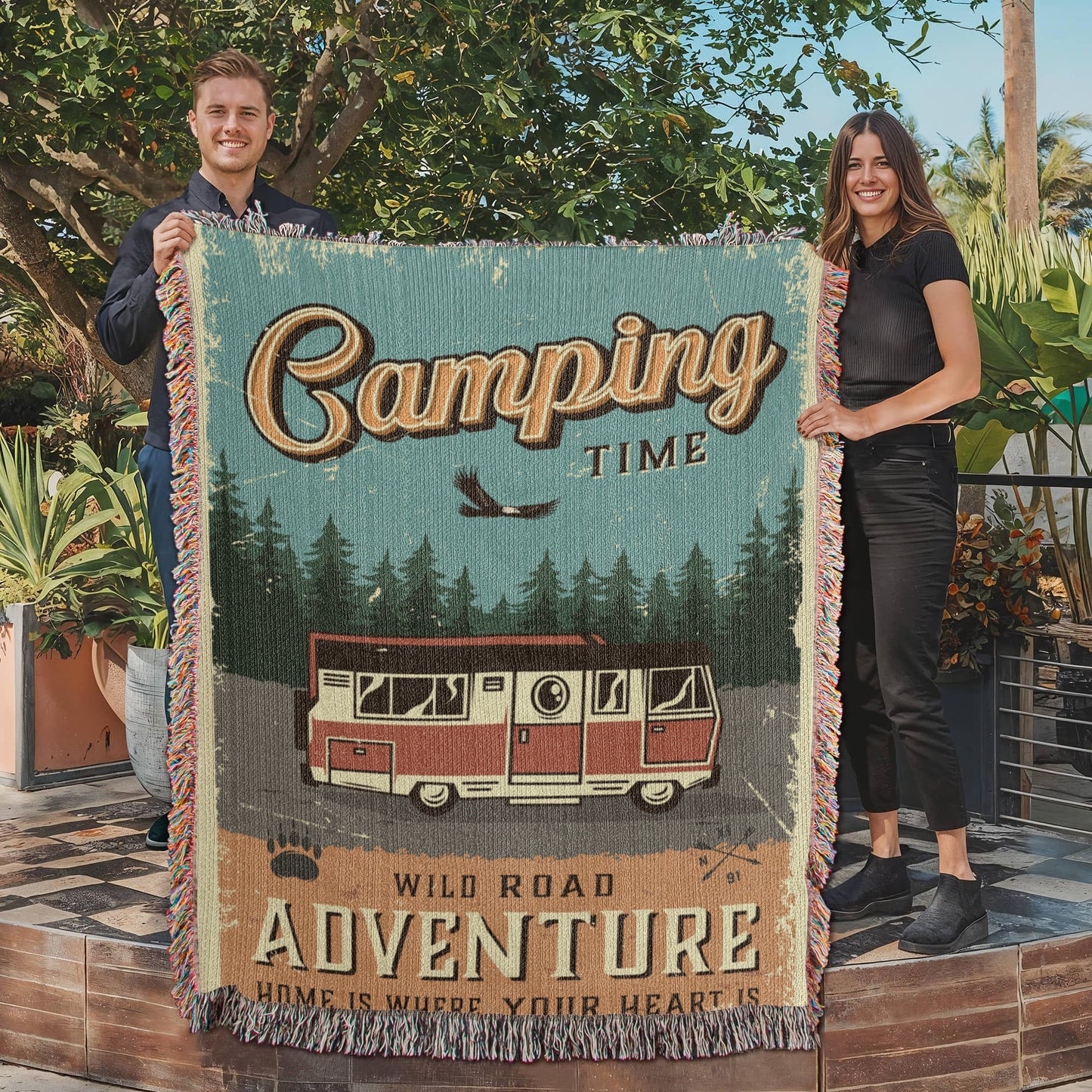 New Camping Blanket - Artwork Heirloom Woven Blanket