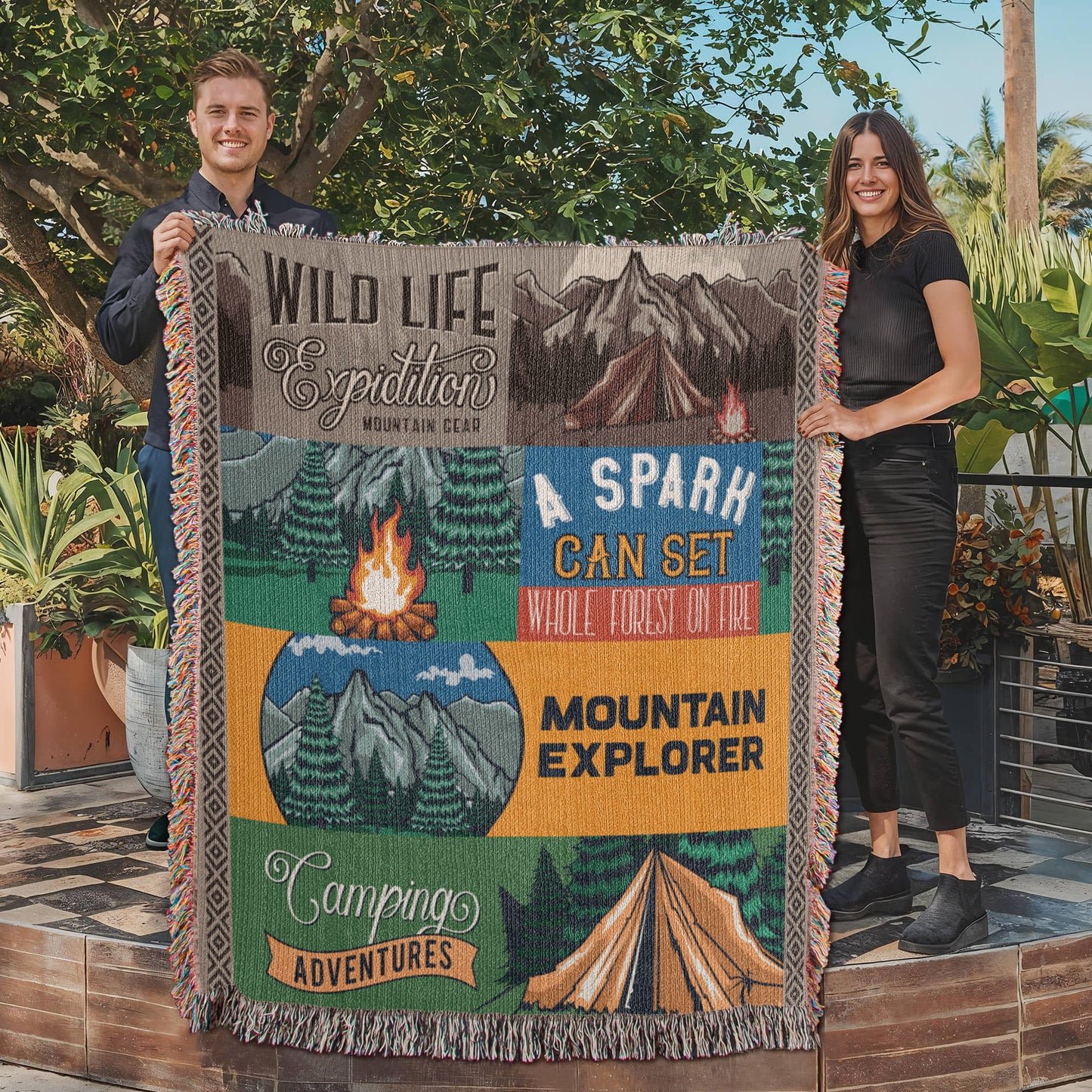 New Camping Blanket - Artwork Heirloom Woven Blanket (Portrait)
