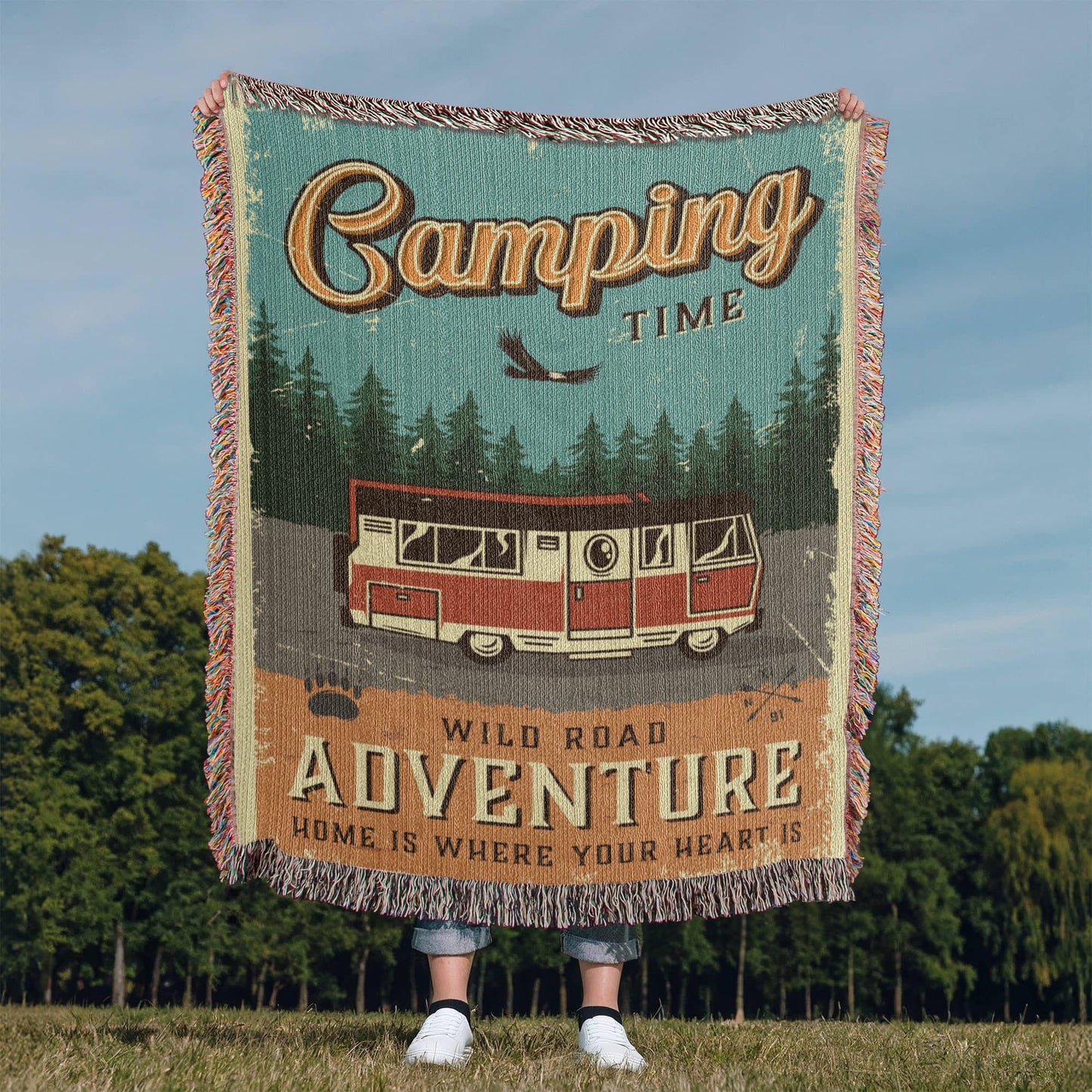New Camping Blanket - Artwork Heirloom Woven Blanket