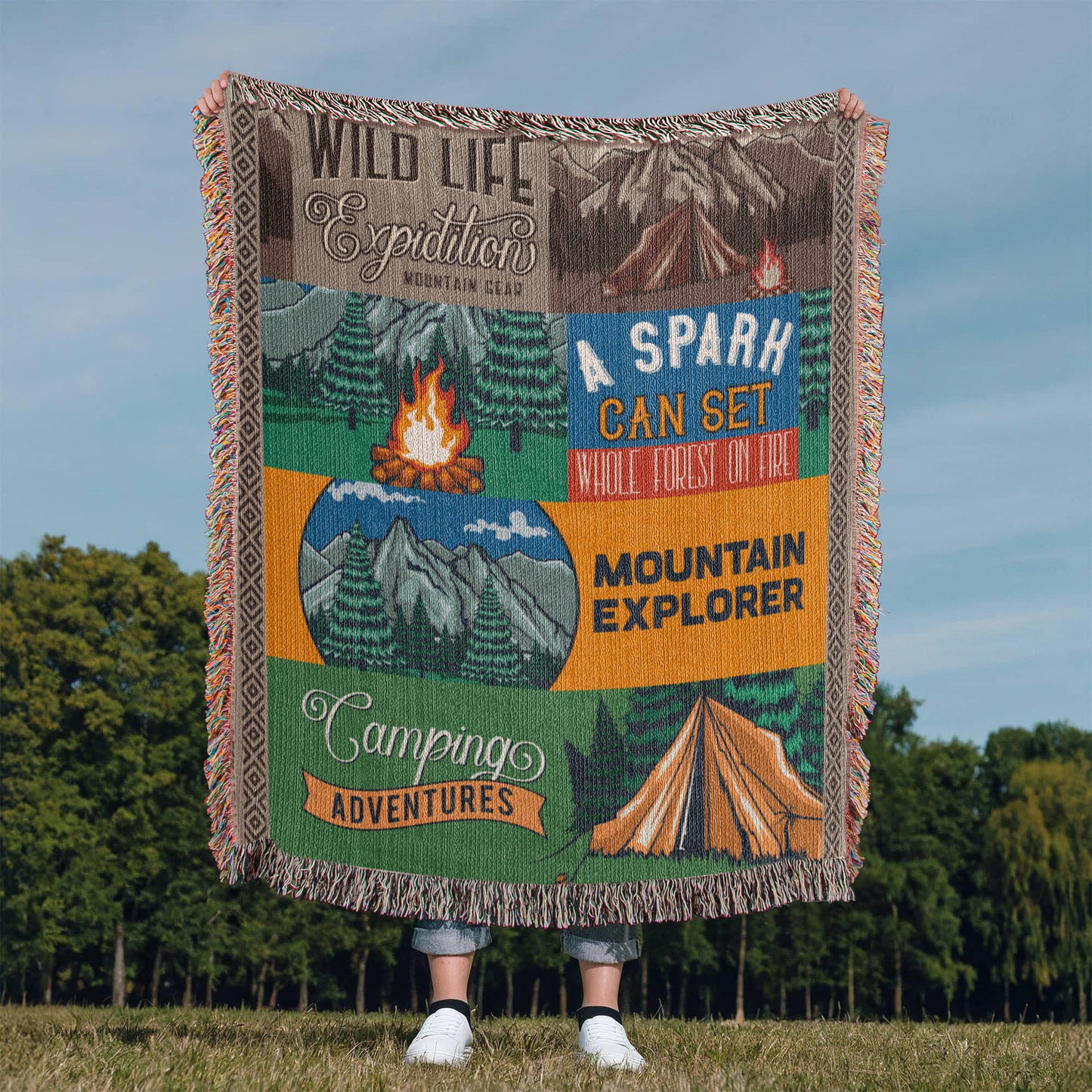 New Camping Blanket - Artwork Heirloom Woven Blanket (Portrait)