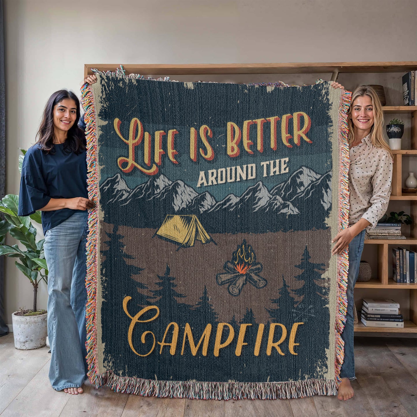 Life is better - Camping Blanket - Artwork Heirloom Woven Blanket (Portrait)