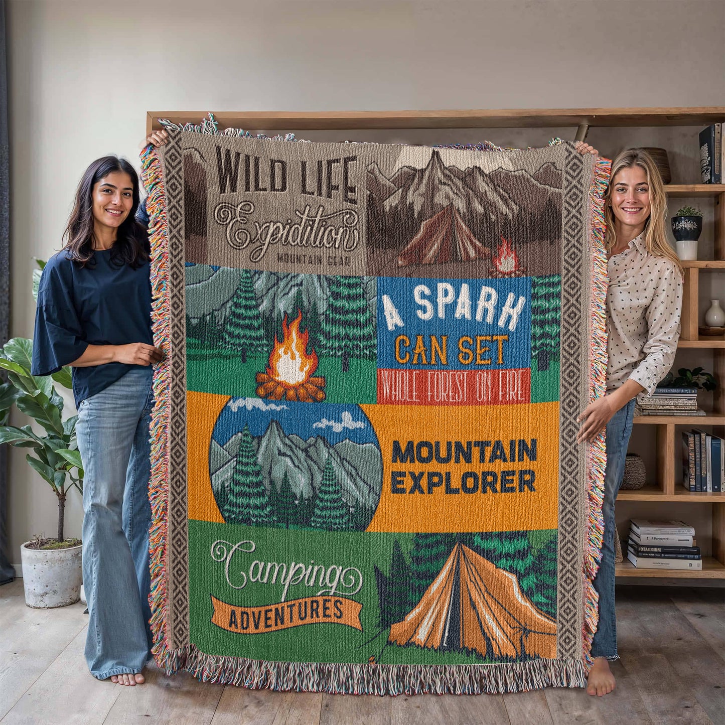 New Camping Blanket - Artwork Heirloom Woven Blanket (Portrait)
