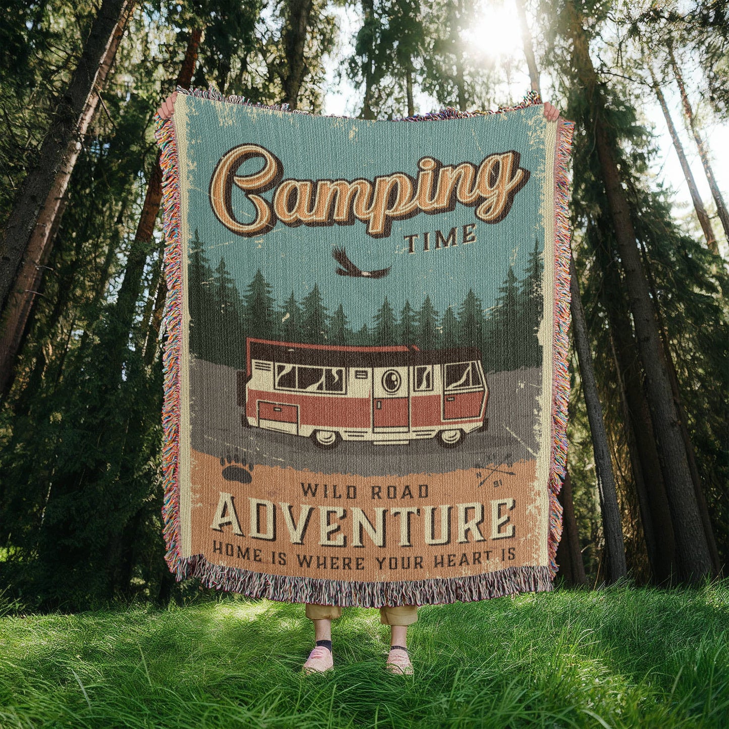 New Camping Blanket - Artwork Heirloom Woven Blanket