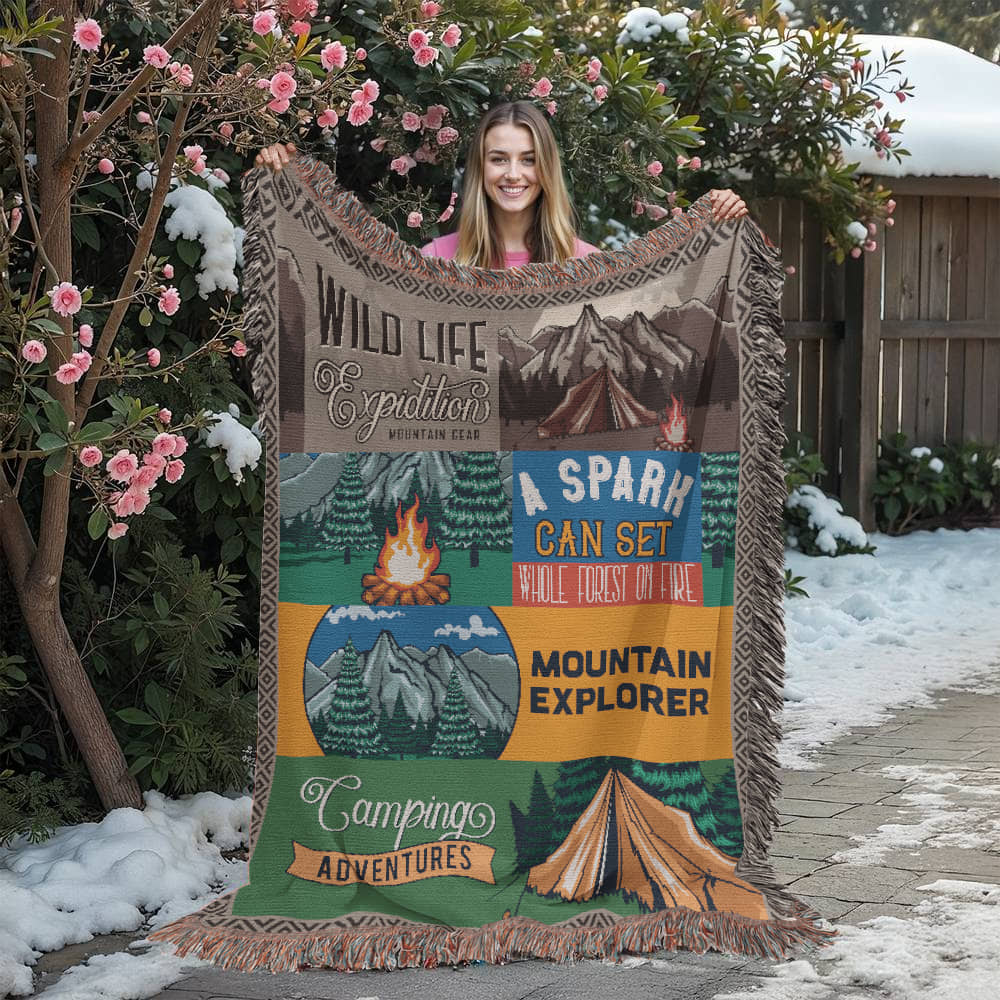 New Camping Blanket - Artwork Heirloom Woven Blanket (Portrait)