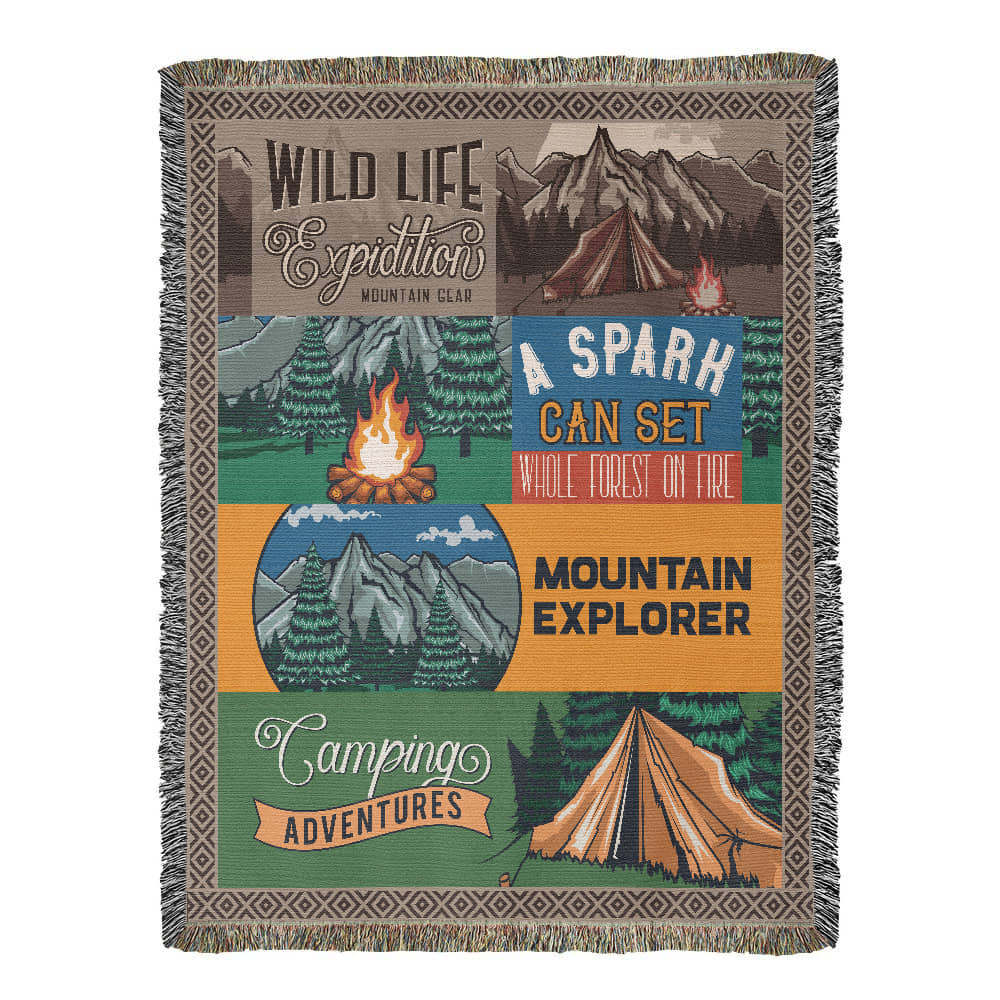 New Camping Blanket - Artwork Heirloom Woven Blanket (Portrait)
