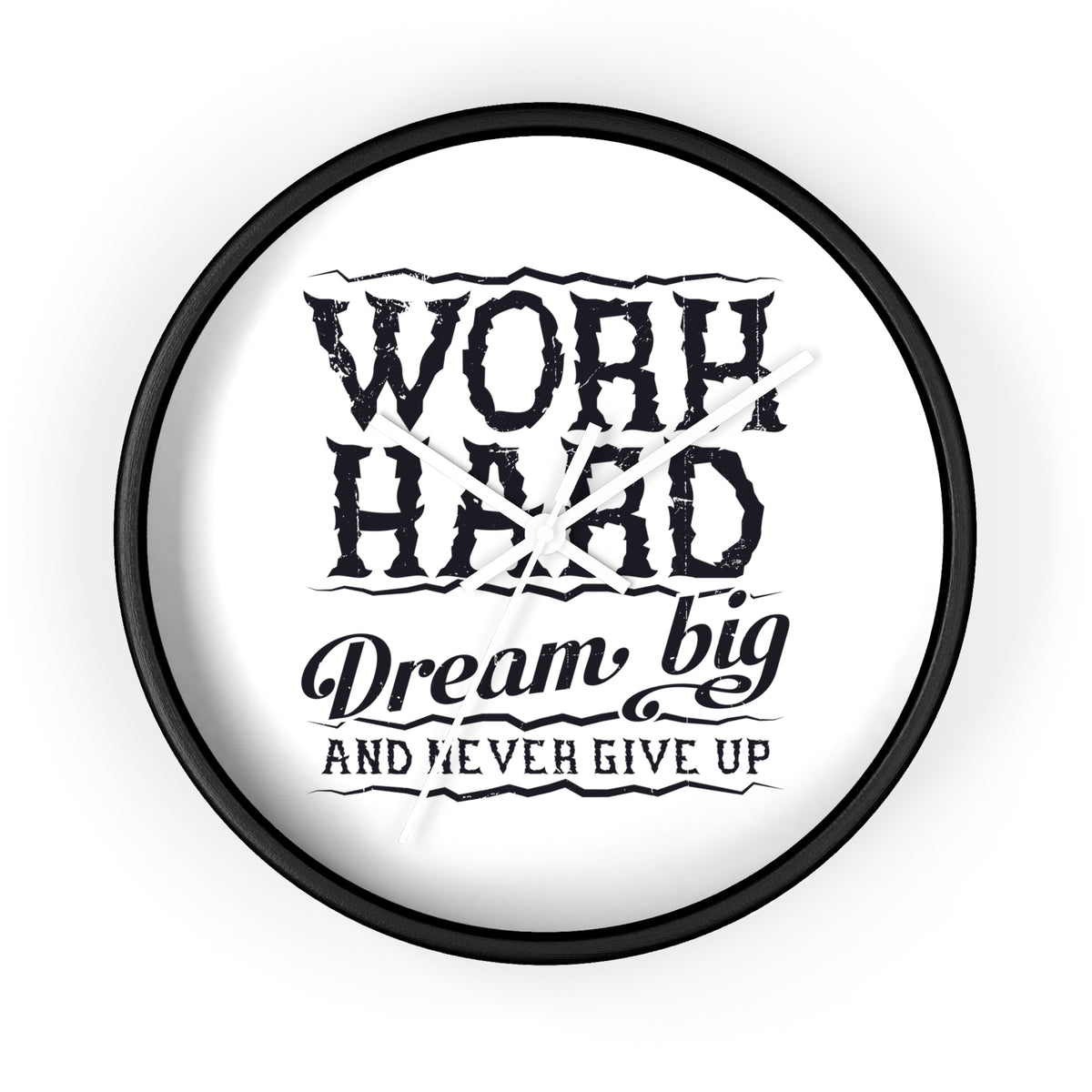 Wall Clock — "Work Hard, Dream Big" Motivational Clock
