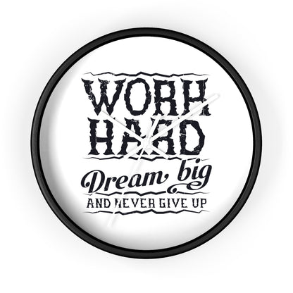 Wall Clock — "Work Hard, Dream Big" Motivational Clock