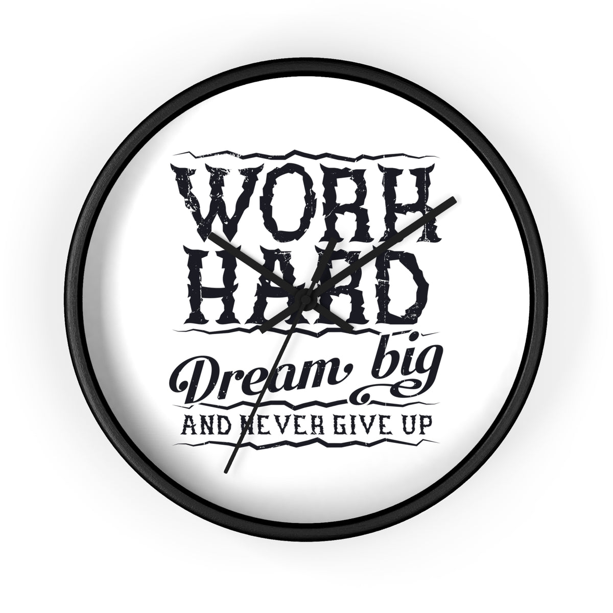 Wall Clock — "Work Hard, Dream Big" Motivational Clock