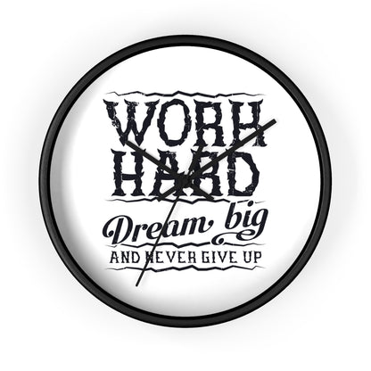 Wall Clock — "Work Hard, Dream Big" Motivational Clock