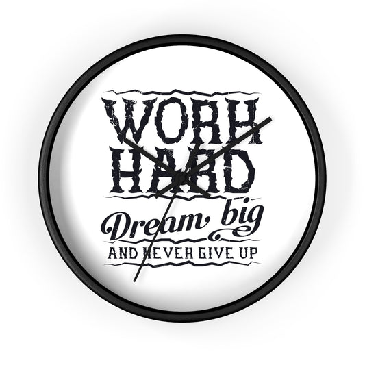 Wall Clock — "Work Hard, Dream Big" Motivational Clock