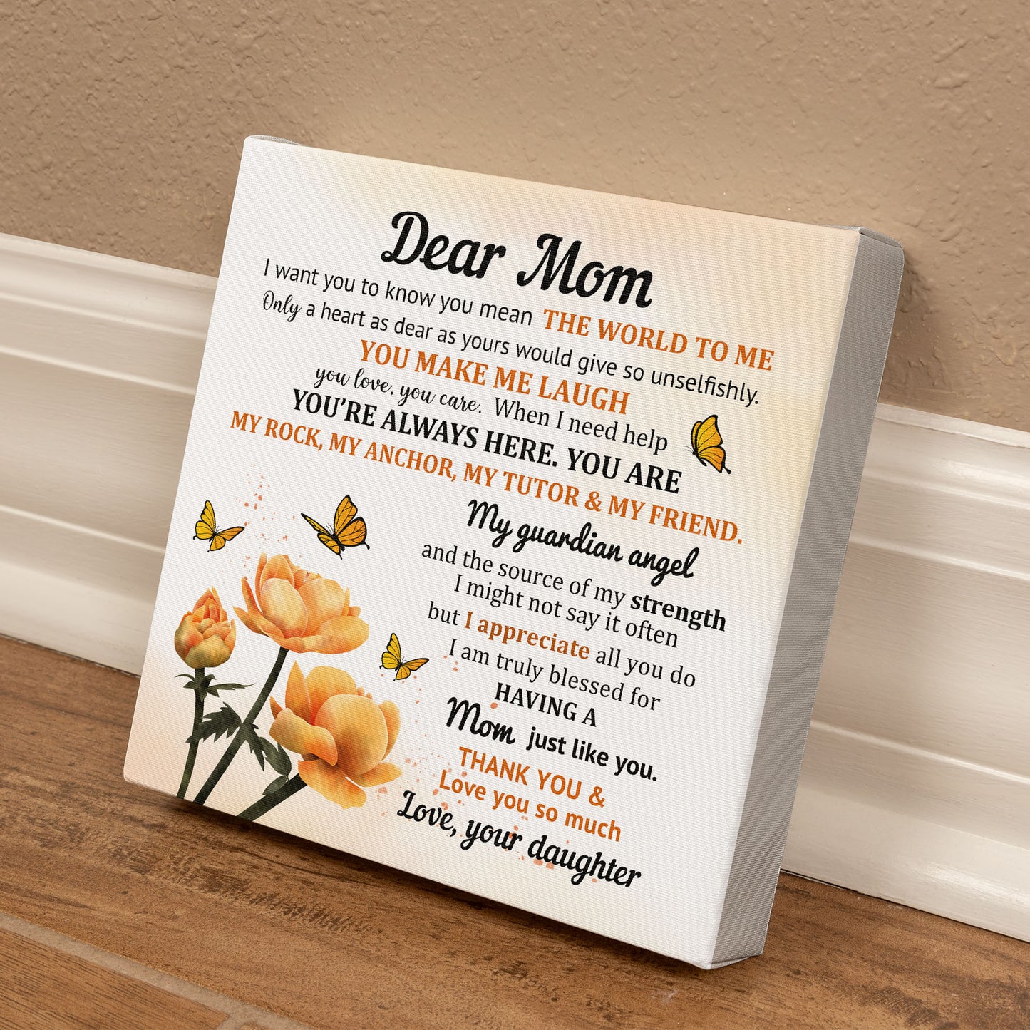 DEAR MOM - HAPPY MOTHER'S DAY - GALLERY WRAPPED CANVAS