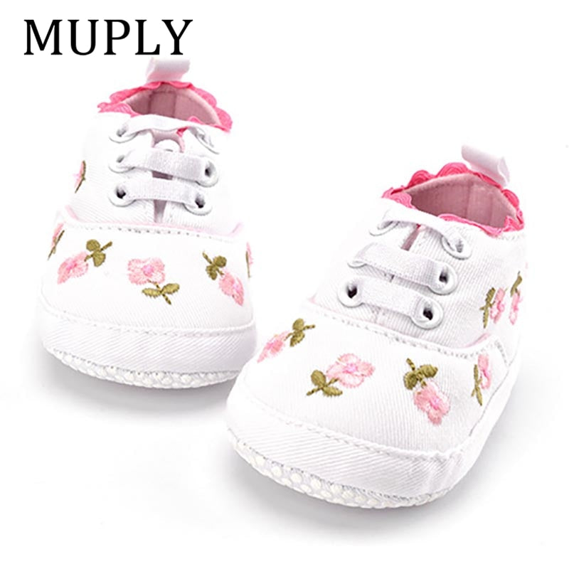 White Lace Floral Embroidered Soft Shoes