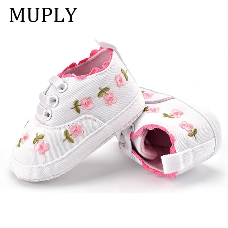 White Lace Floral Embroidered Soft Shoes