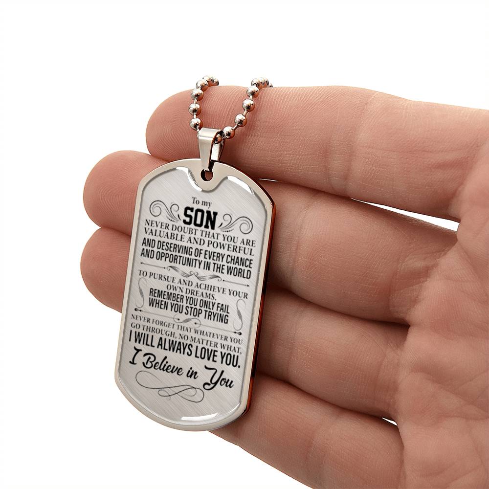 To My Son - Dog Tag