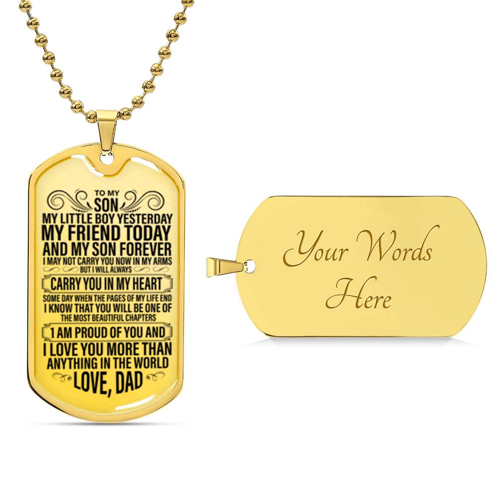 To My Son - Dog Tag