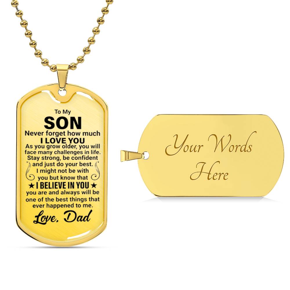 To My Son - Dog Tag