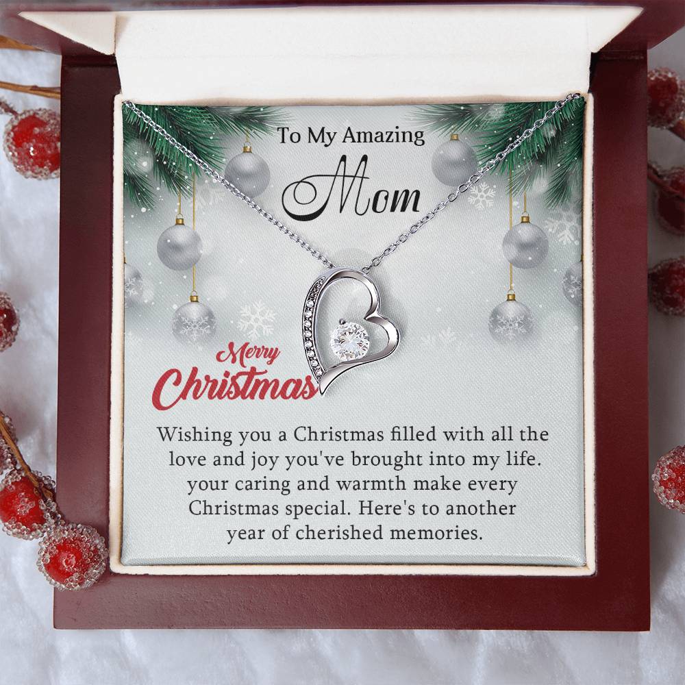 Mom - Love & Joy - Christmas Gift for Mom - Forever Love Necklace