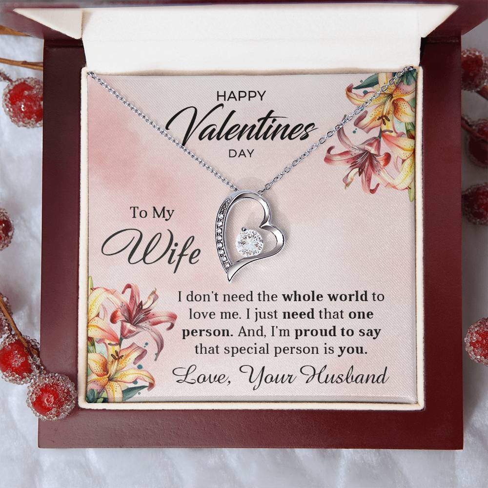 To My Wife - Best Gift For Valentine's Day - Forever Love Necklace