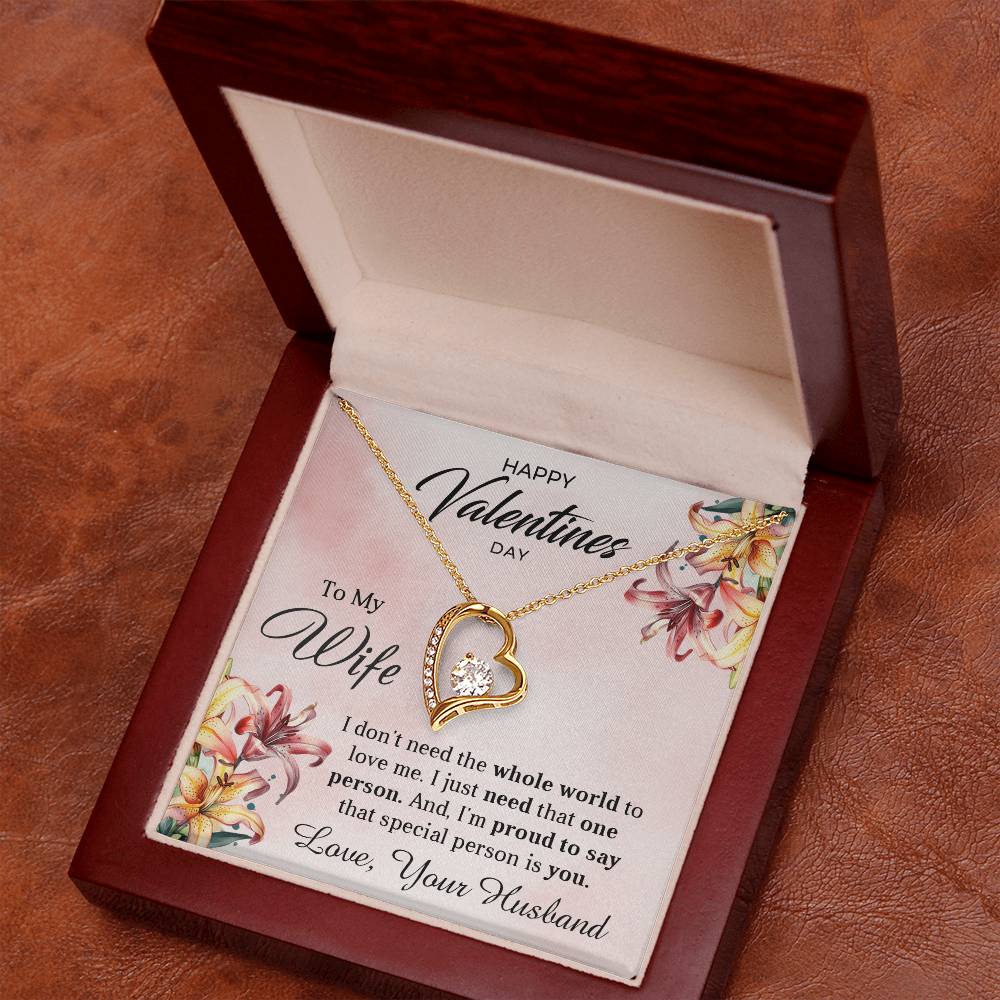 To My Wife - Best Gift For Valentine's Day - Forever Love Necklace