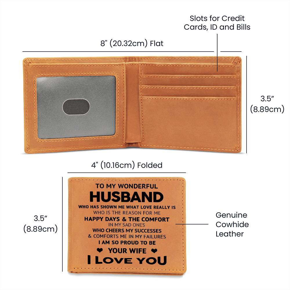 To My Husband - Valentines gift - Leather Wallet