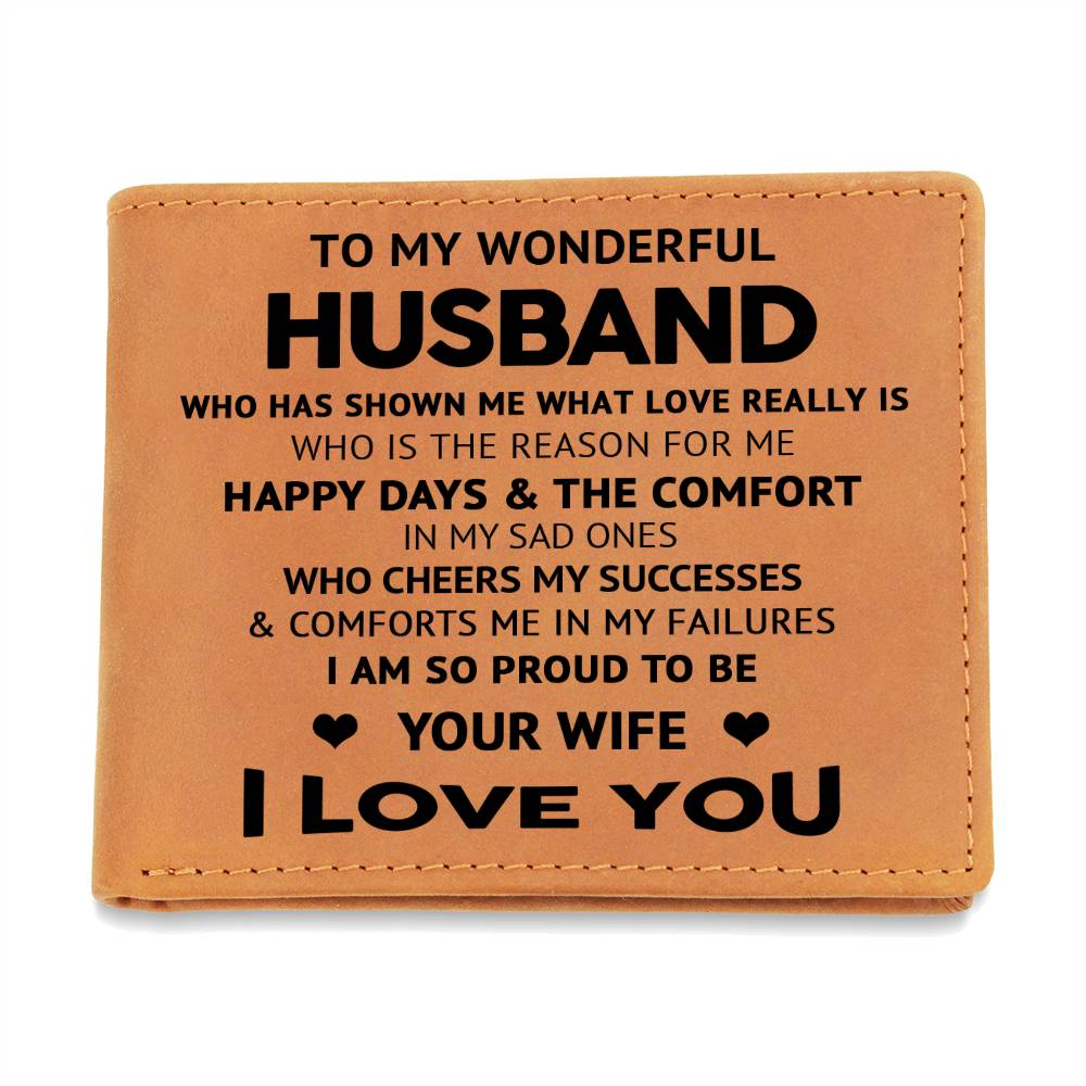 To My Husband - Valentines gift - Leather Wallet