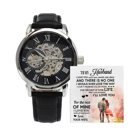 To My Husband - Best Anniversary Gift - Men's Openwork Watch