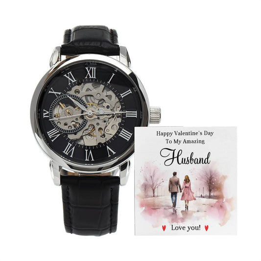 To My Husband - Valentines gift - Men's Openwork Watch