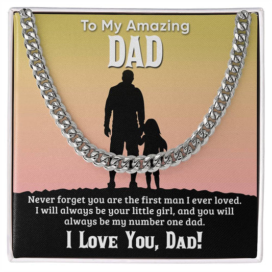 Father's Day Special Gift - Happy Father's Day - Cuban Link Chain